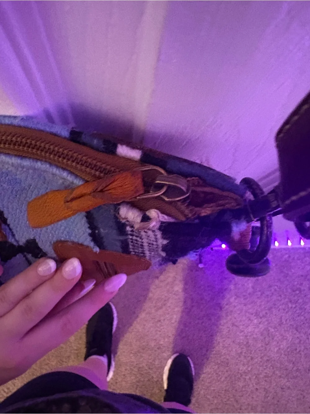 American Darling Fringe Crossbody Western Purse Preloved Teal/Brown